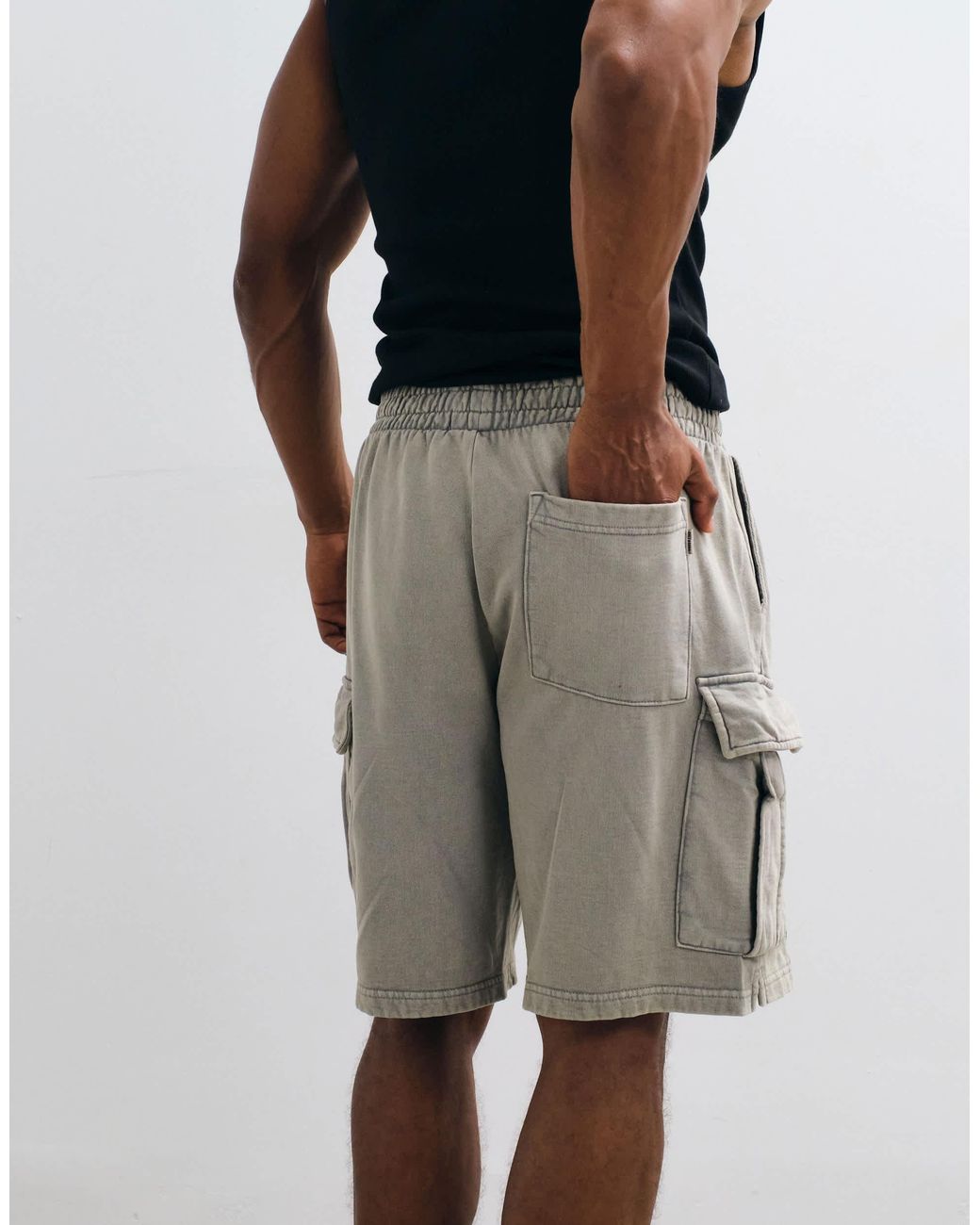 Only & Sons White Cargo Sweat Short for men