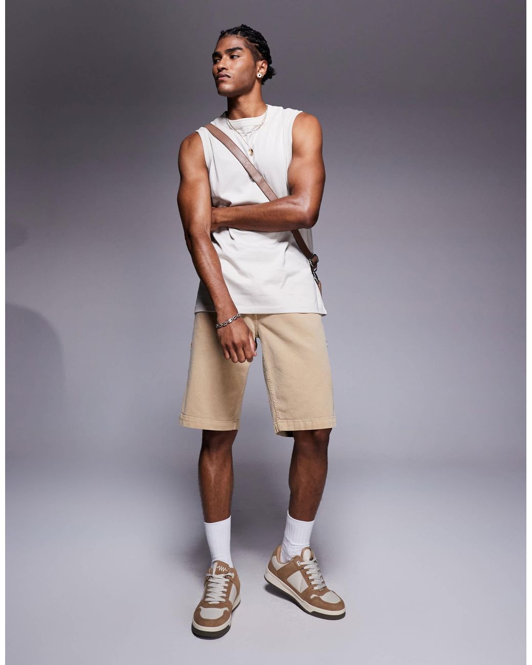 ASOS Gray Crew Neck Tank for men