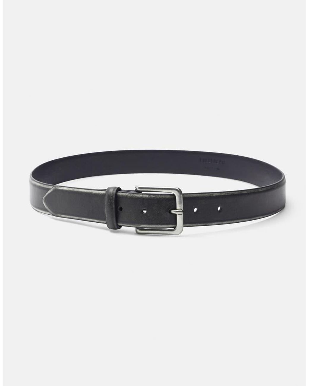 Pull&Bear Black Stwd Distressed-Effect Belt for men