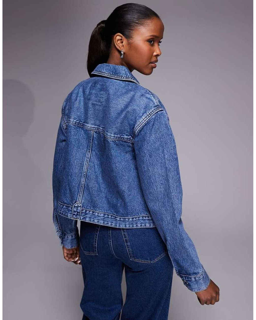 River Island Blue Pocket Detail Denim Jacket