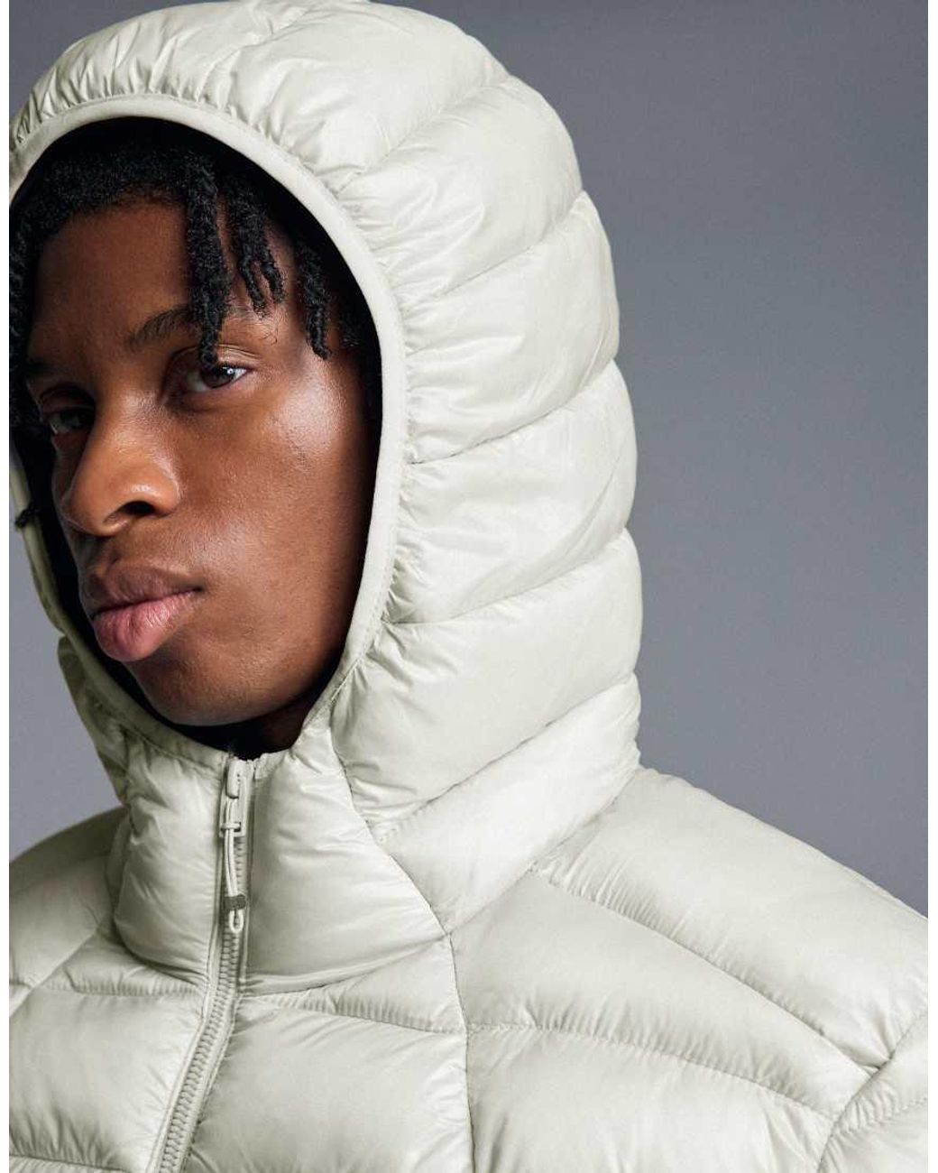 Bershka Gray Ultralight Padded Jacket for men