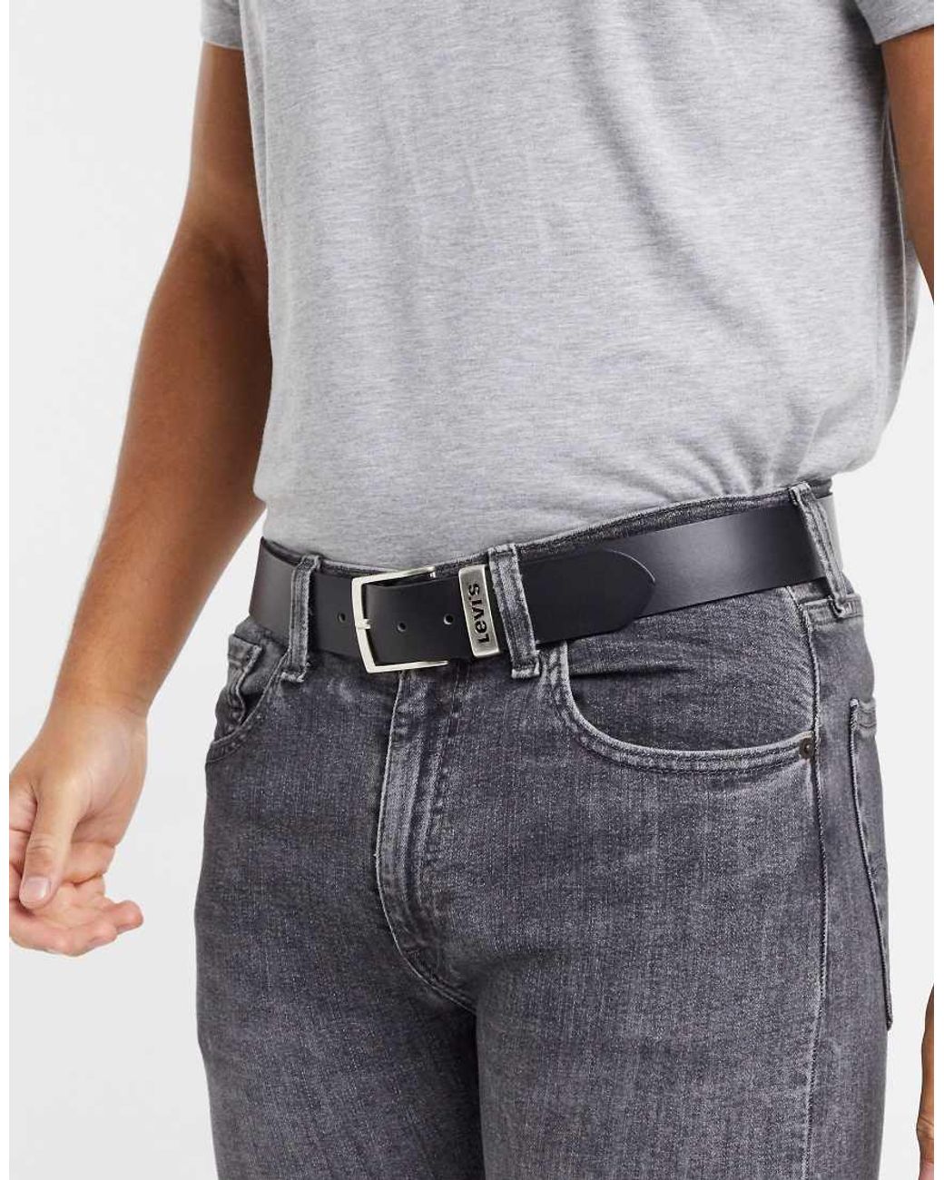 Levi's Black New Ashland Leather Belt for men