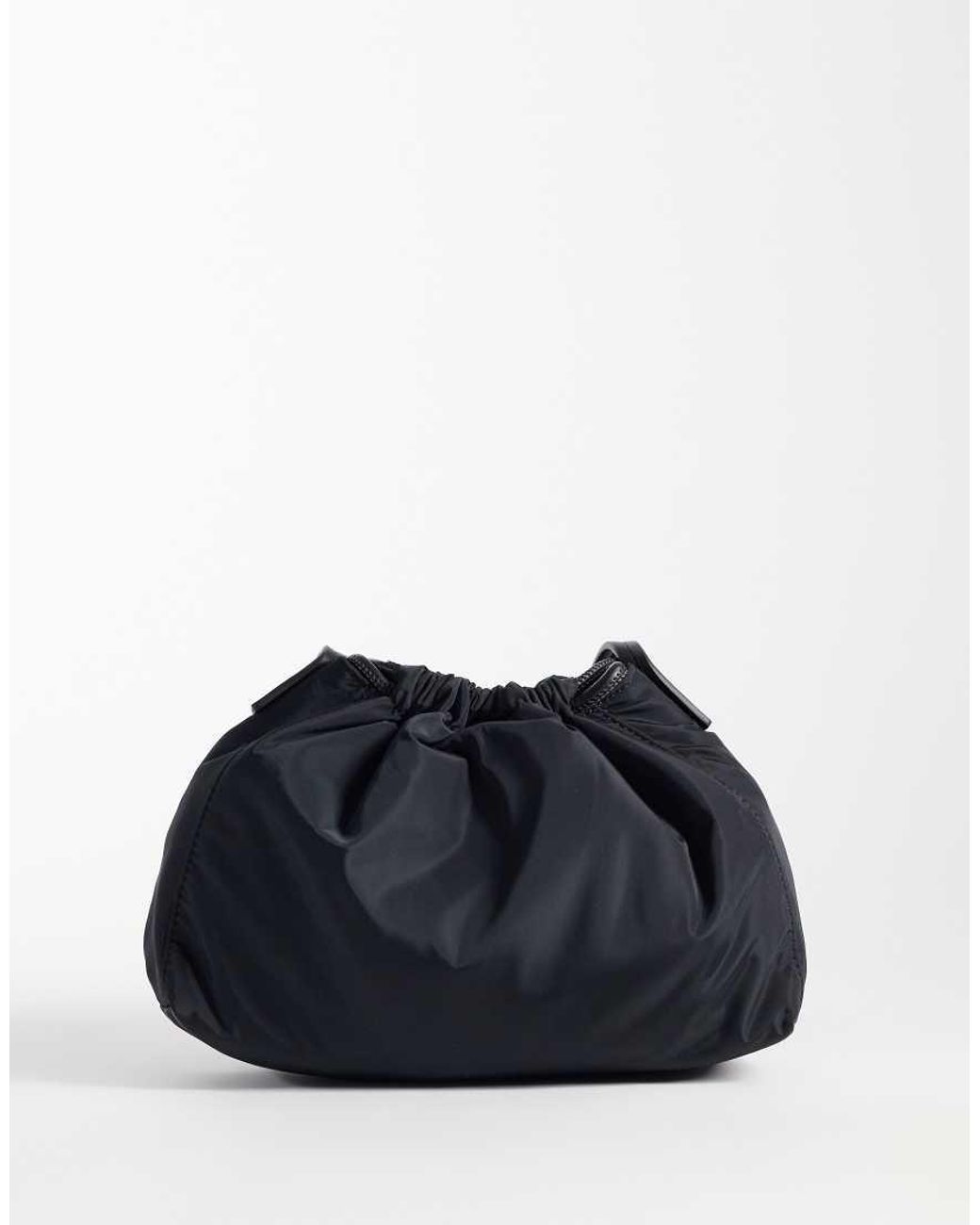 Calvin Klein Blue Nylon Drawstring Crossbody Bag With Bold Logo