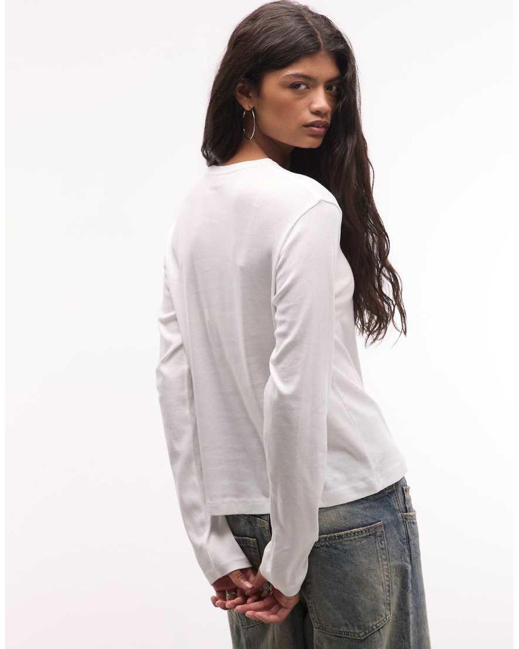 Weekday White Supersoft Long Sleeve T-shirt