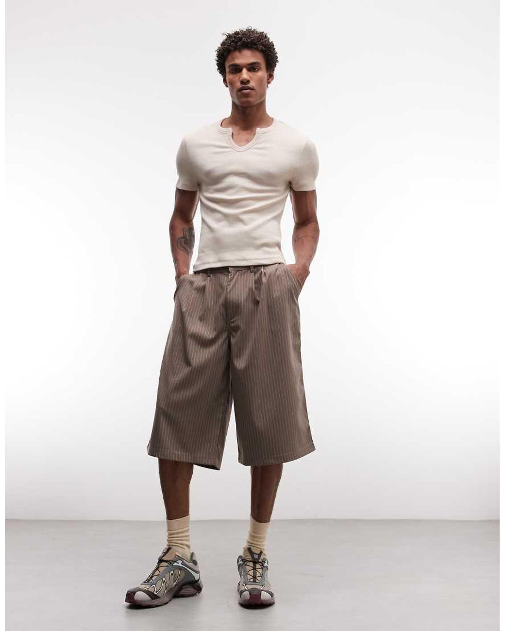 Collusion Brown Tailored Jort for men