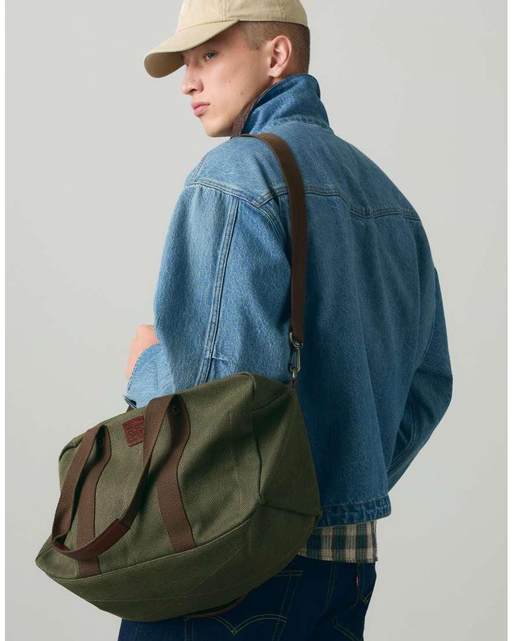 Levi's Green Heritage Duffel Bag for men