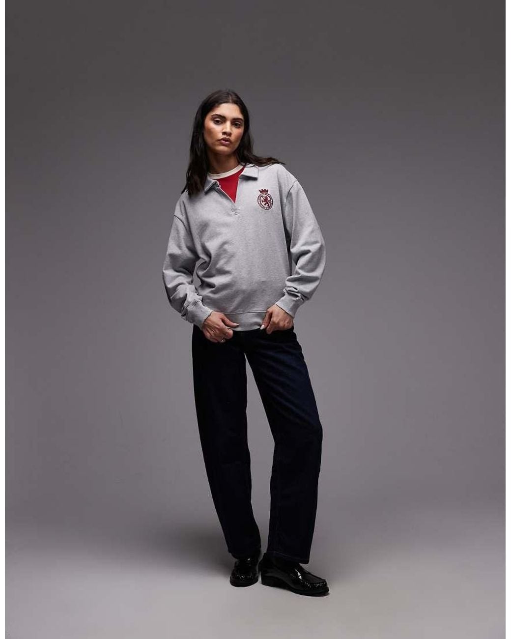 Tommy Hilfiger Gray Crest Lounge Sweatshirt
