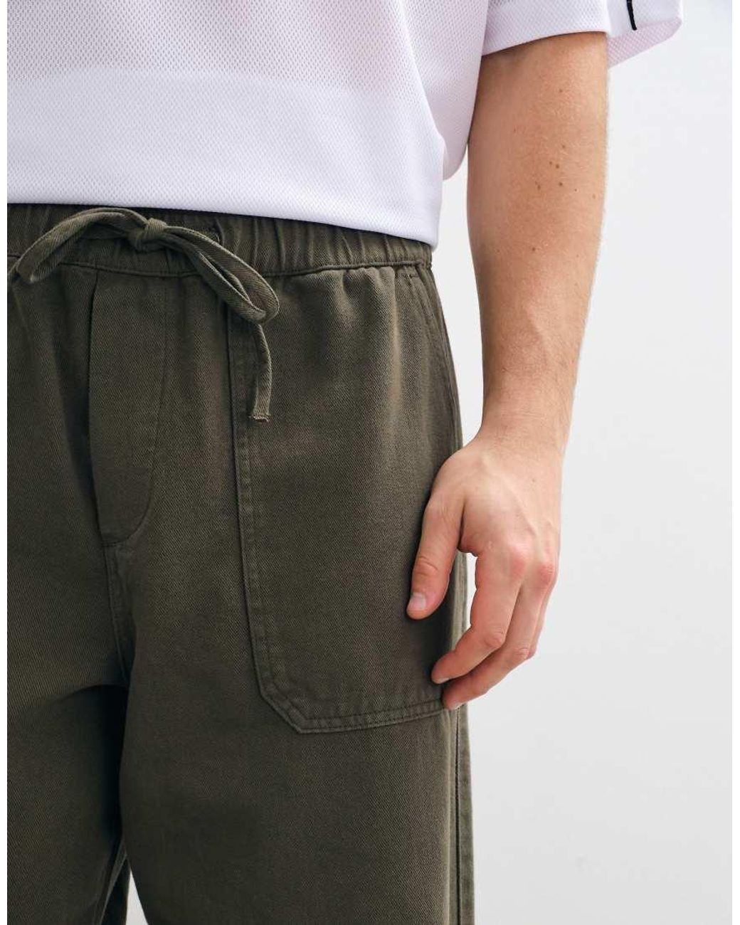 ASOS Gray baggy Pull On Trousers for men