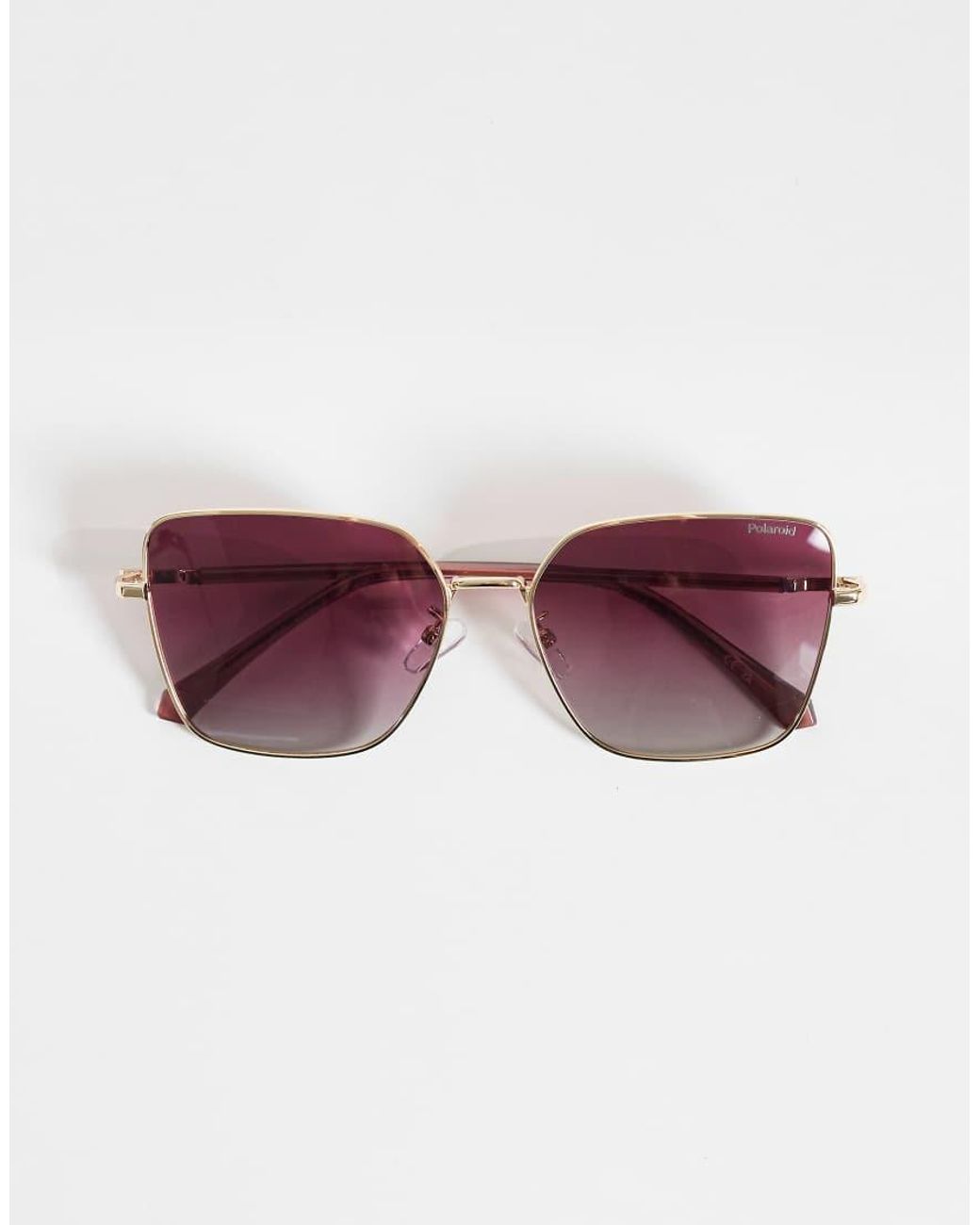 Polaroid Sunglasses Pink Polaroid Oversized Sunglasses With Burgundy Shaded Polarized Lenses