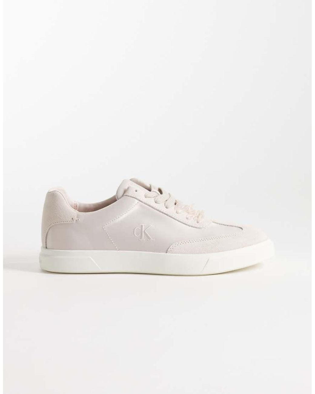Calvin Klein White Satin Mix Cupsole Sneakers