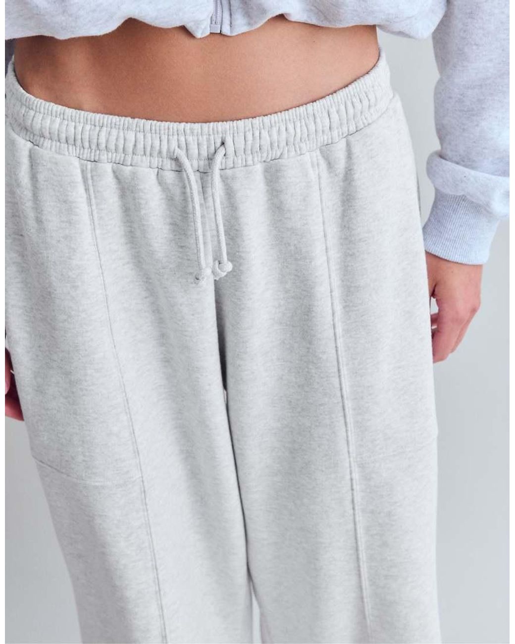 Stradivarius Blue Cotton Plush Barrel joggers