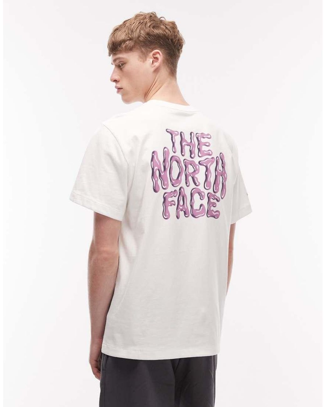 The North Face White Drip Logo Relaxed Backprint T-shirt for men