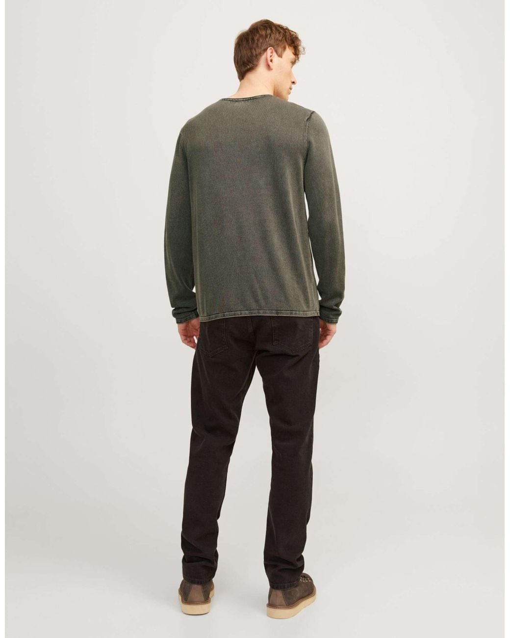Jack & Jones Leo strickpullover mit rundhalsausschnitt in Green für Herren