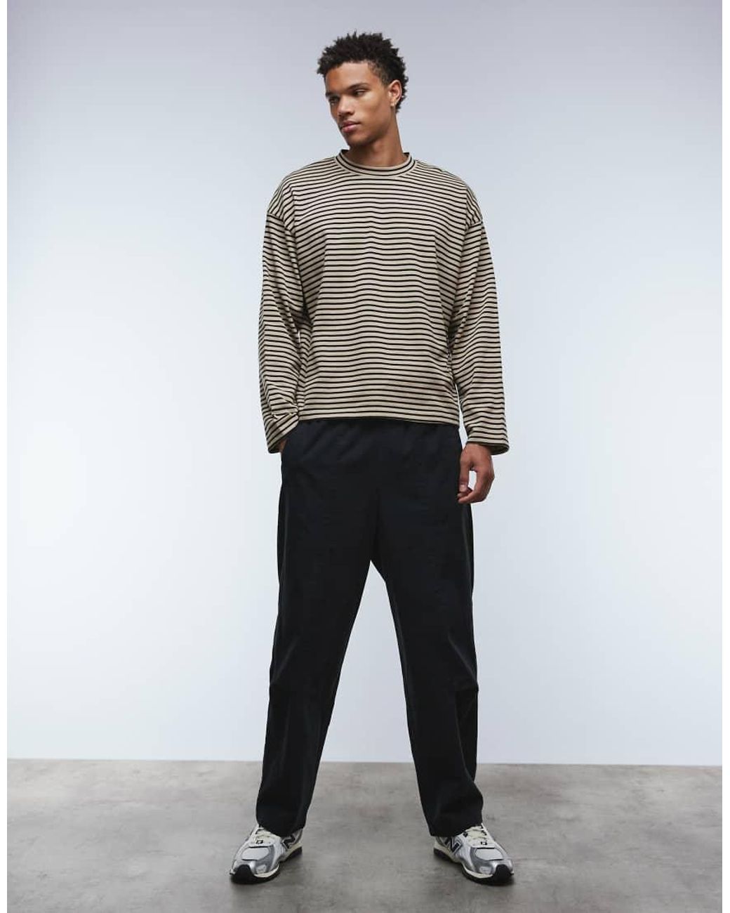 ASOS Gray Heavyweight Oversized Long Sleeve T-shirt for men