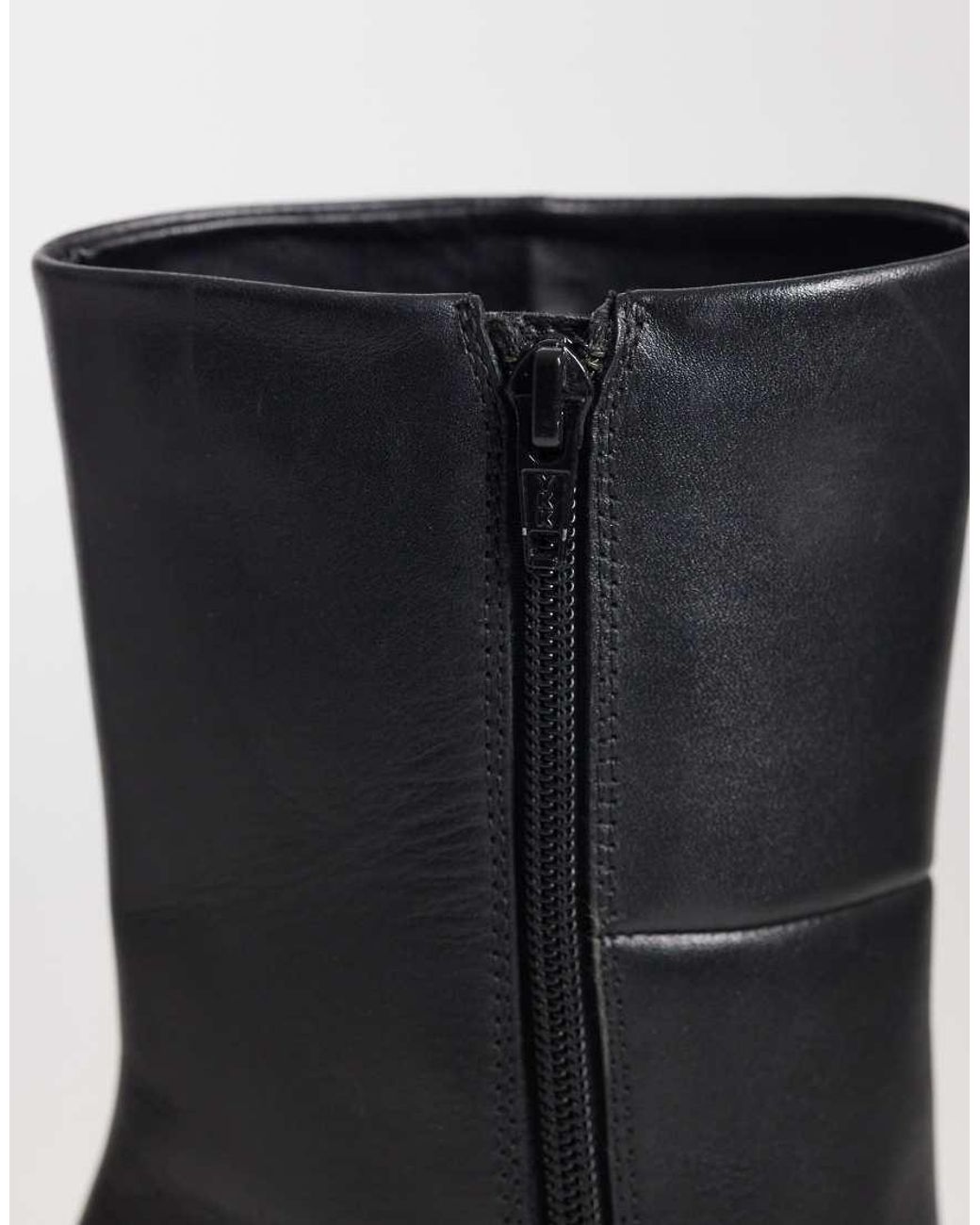 ASOS Blue Reid Premium Clean Mid Heel Boot