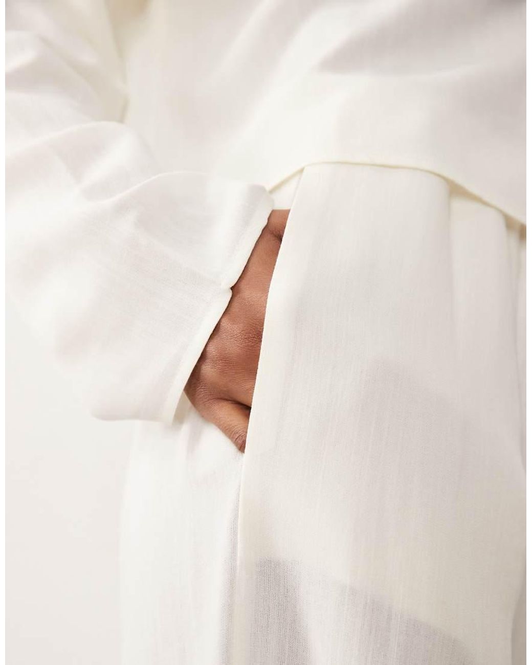 ASOS Natural Linen Blend Pull On Trouser Co Ord