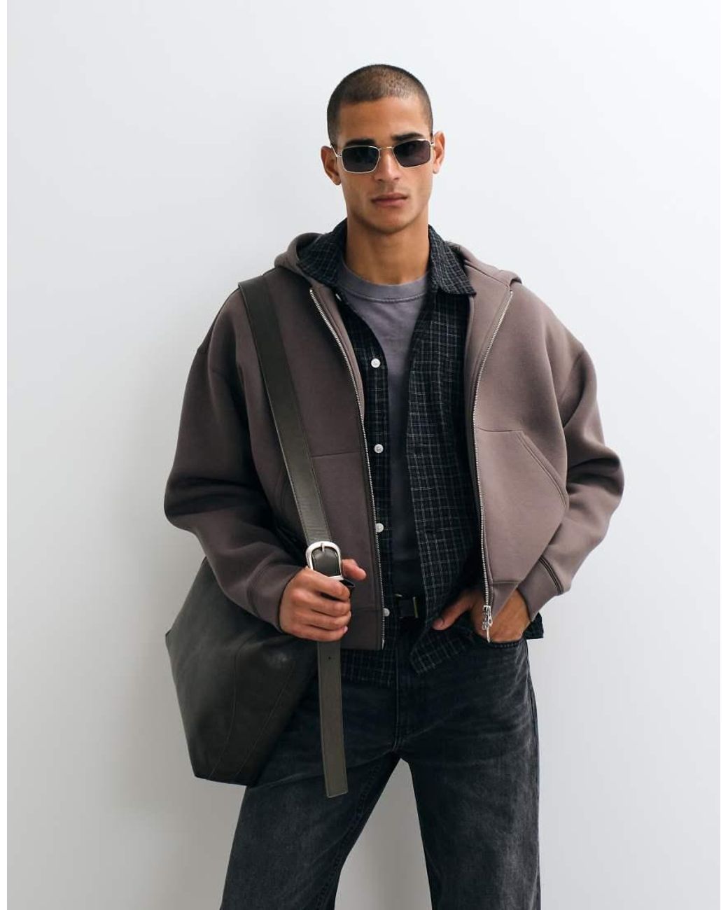 Weekday Multicolor Scuba-style Fabric Zip Hoode With Back Embroidery for men