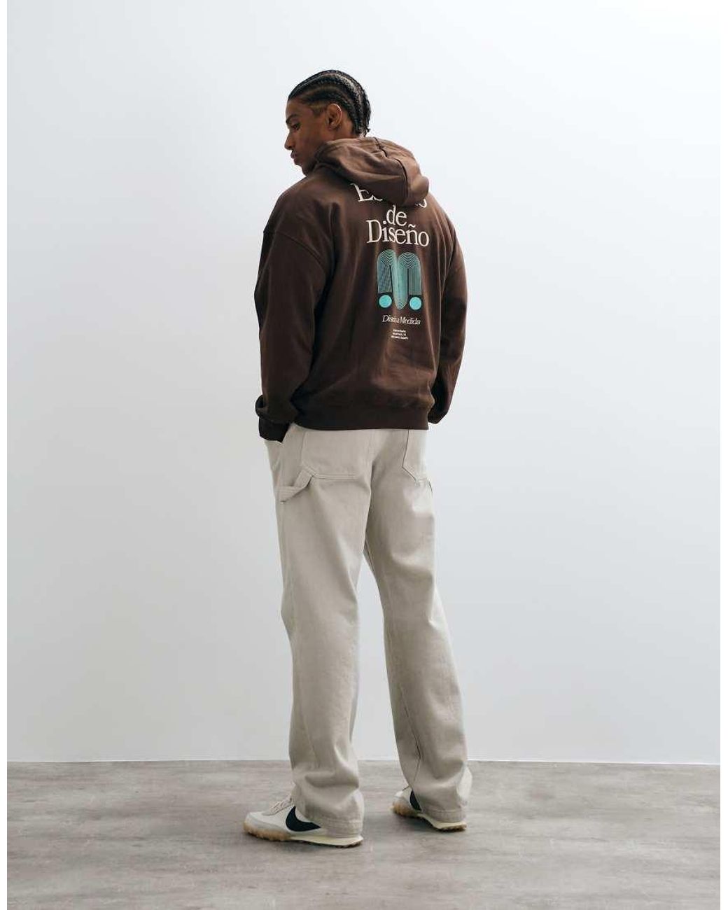 Only & Sons Black Relaxed Fit Hoodie With Deseno Back Print for men