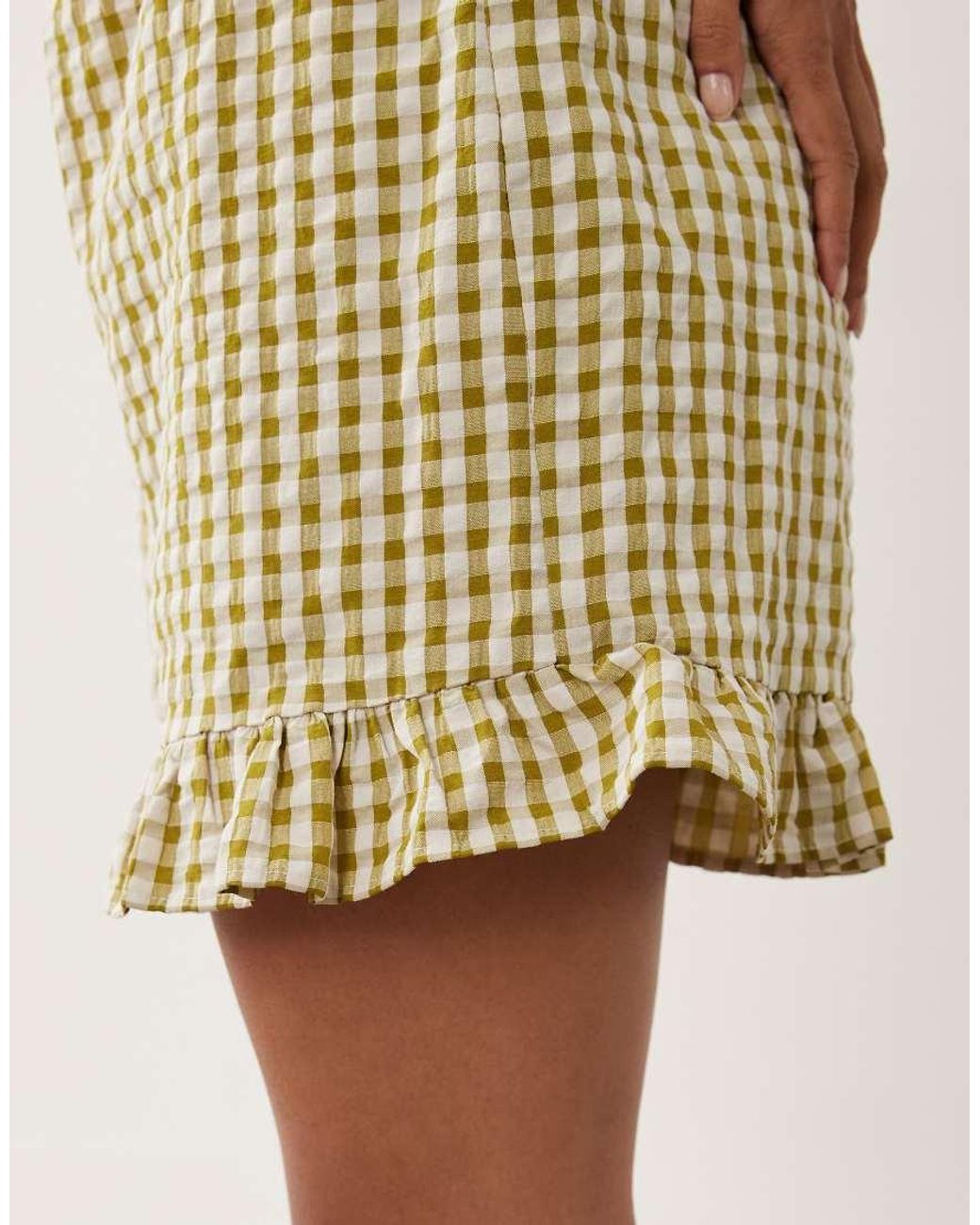 Miss Selfridge Natural Ruffle Mini Short Co-ord