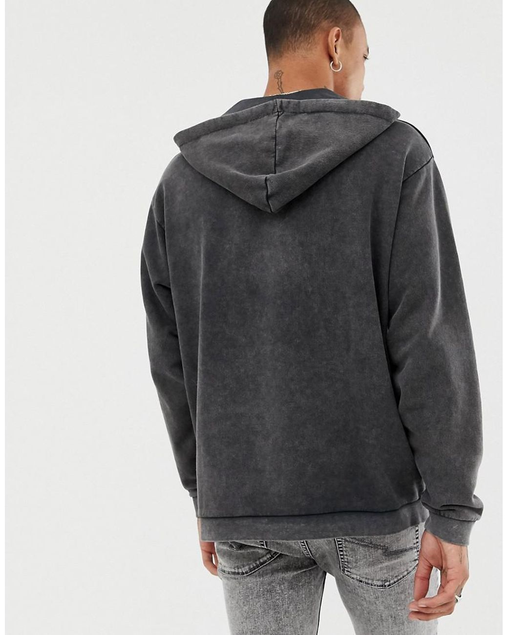 Heart & Dagger Oversized Hoodie With Acid Wash In Washed Black for Men |  Lyst