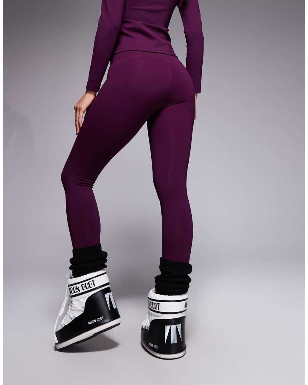 ASOS 4505 Ski & Snow Purple Asos 4505 Ski Fleece Back Base Layer leggings With Thermal Treatment