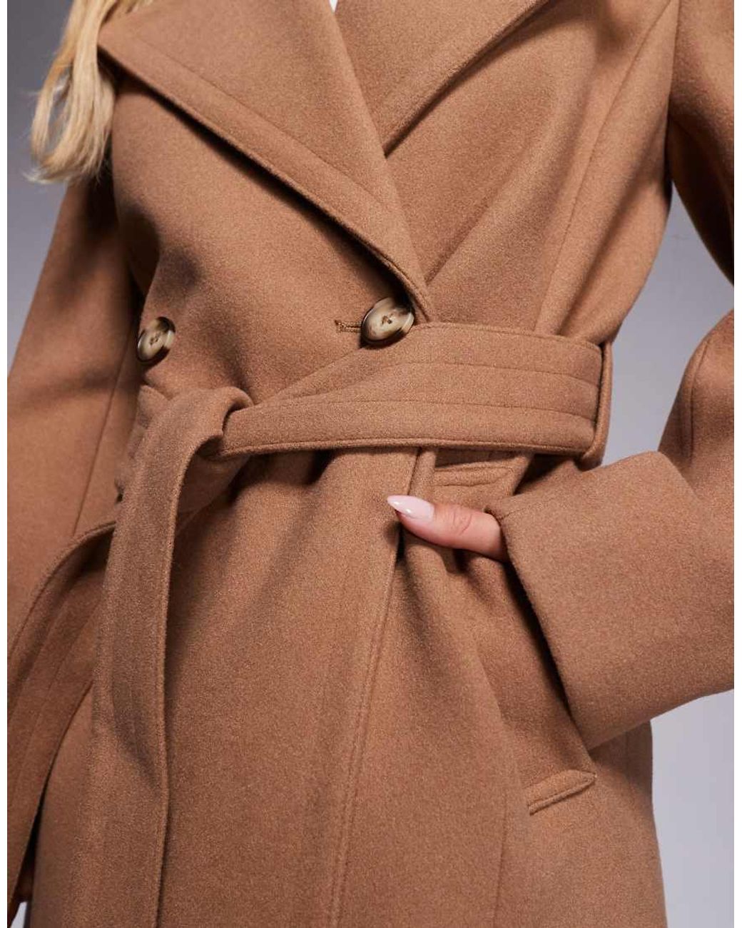 Forever New Brown Formal Wrap Coat