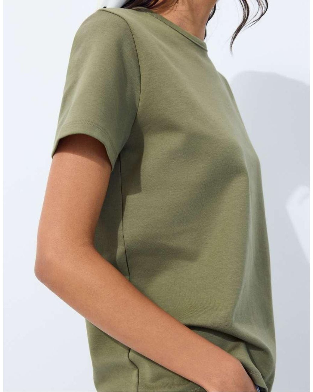 Stradivarius Blue Basic Regular Fit Soft-Touch T-Shirt