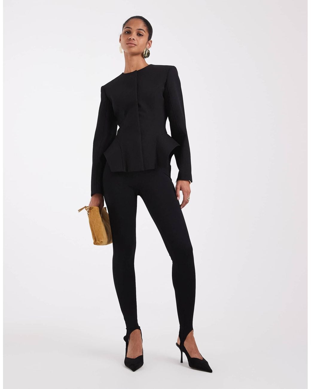ASOS Blue Tailored Peplum Hem Jacket