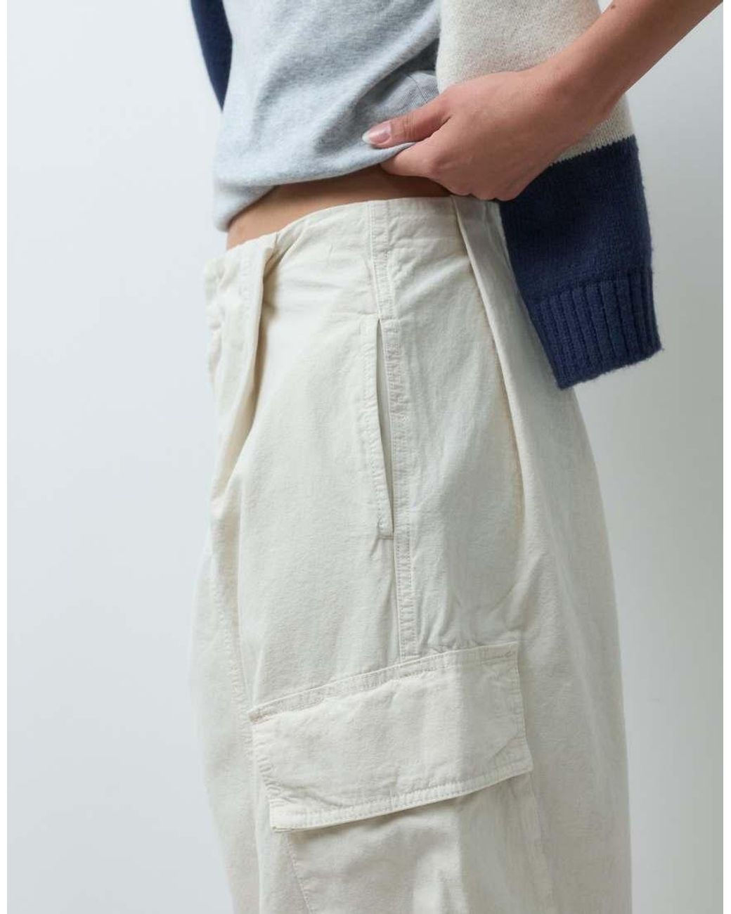 ASOS Natural Pleated Waistband Detail Trouser