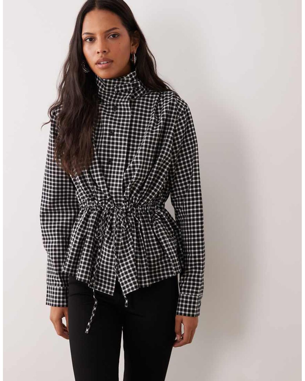 ASOS Multicolor Funnel Neck Tab Detail Shirt