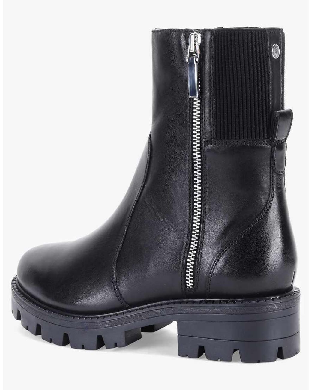 OFF THE HOOK Black 'Harrogate' Leather Side Zip Ankle Boots