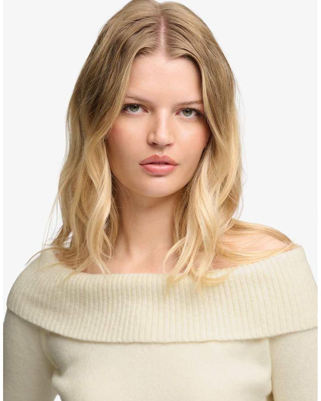 Superdry Natural Bardot Knitted Jumper