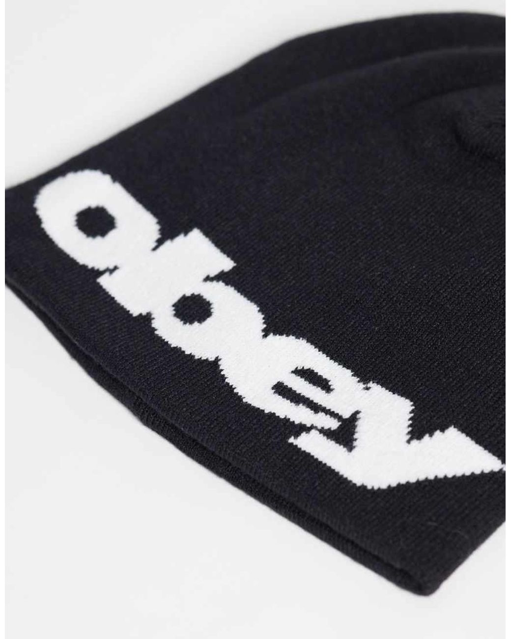 Obey Blue Delta Logo Beanie for men