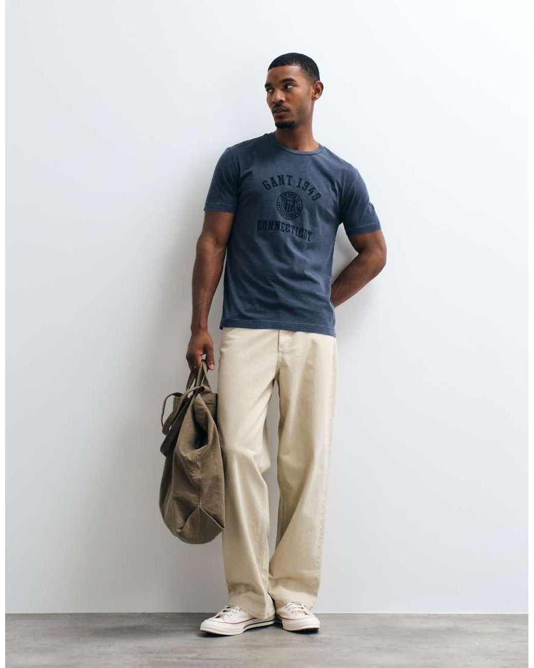 Gant Blue Varsity Chest Script Logo T-shirt for men
