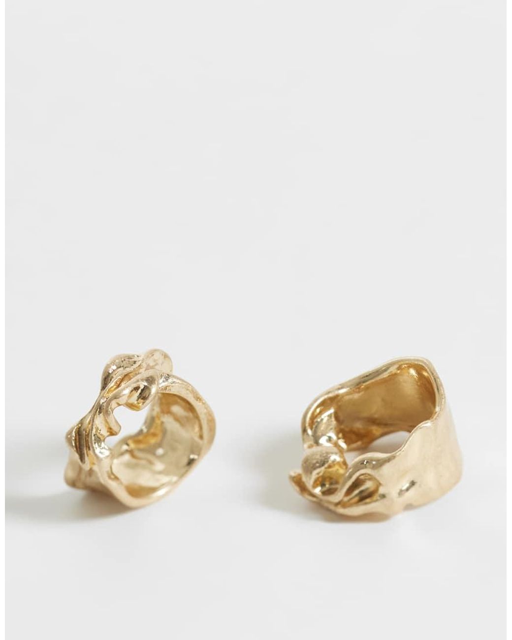 Weekday Metallic Twist Detail Ring 2-pack