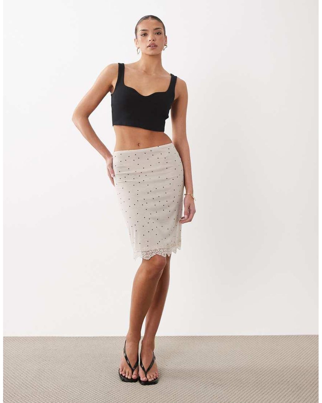 ASOS Black Compact Cotton Cropped Vest With Curved Neckline