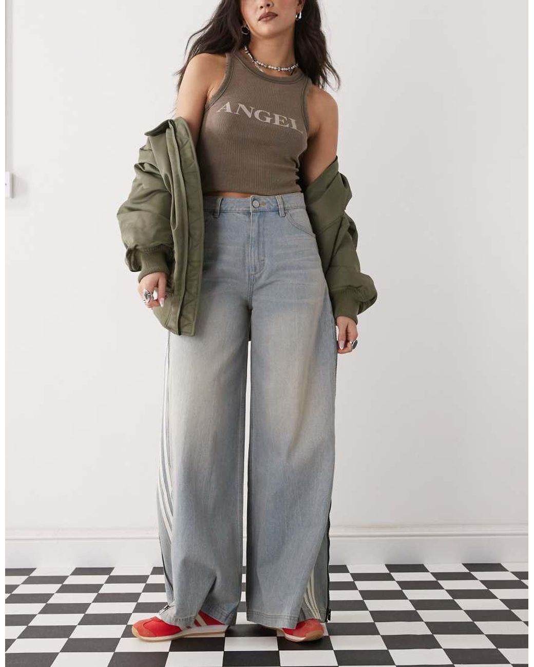 [adidas]★25SS★韓国人気★ADILENIUM SEASON 3 DENIM ZIP PANT adidas（アディダス）の「Adilenium シーズン 3 ジップ
