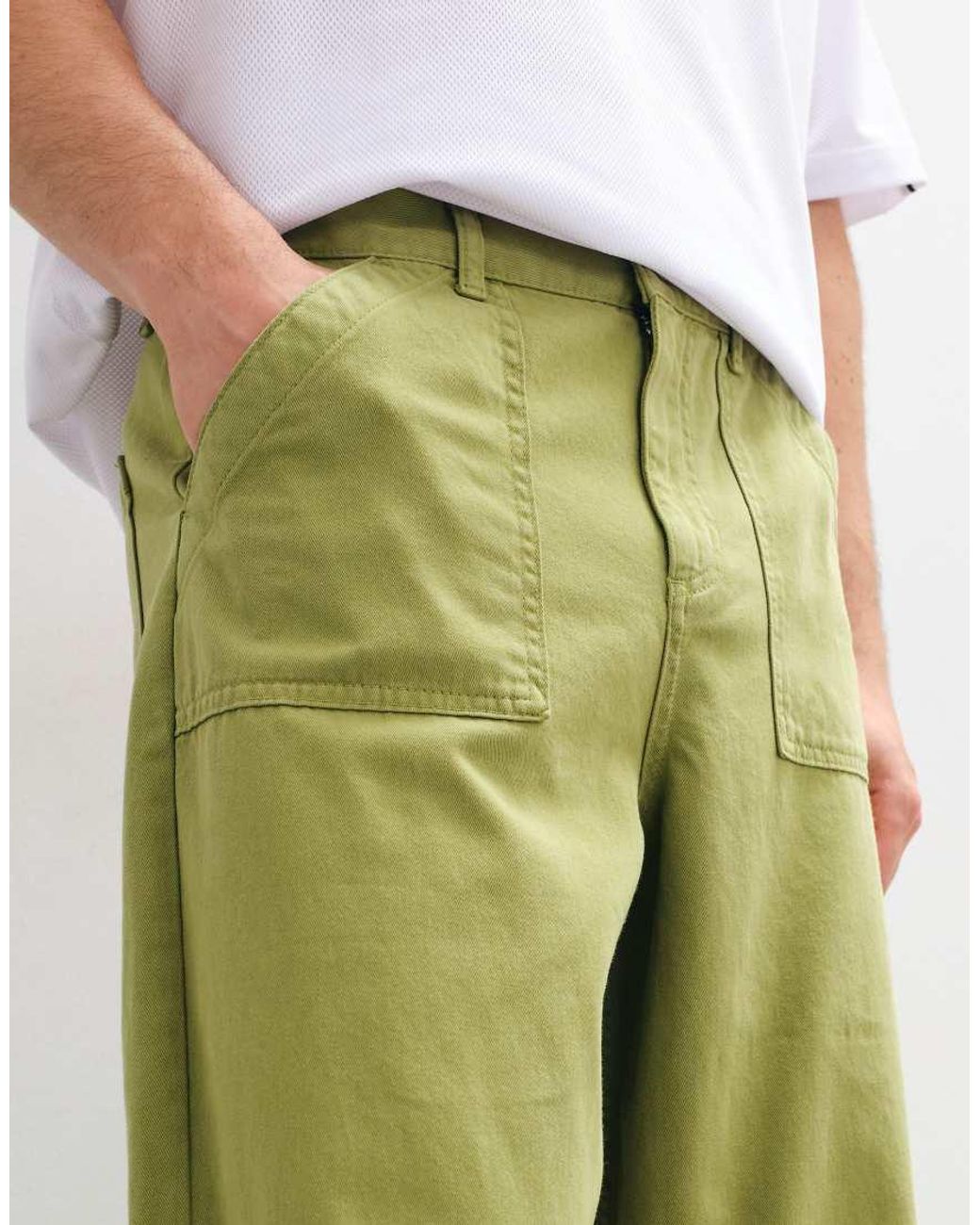 ASOS Green Barrel Trousers for men