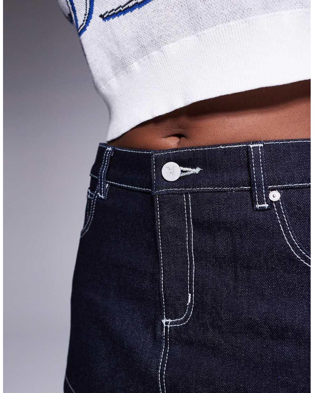 Abrand Jeans Blue Abrand 99 Mid Rise Denim Mini Skirt