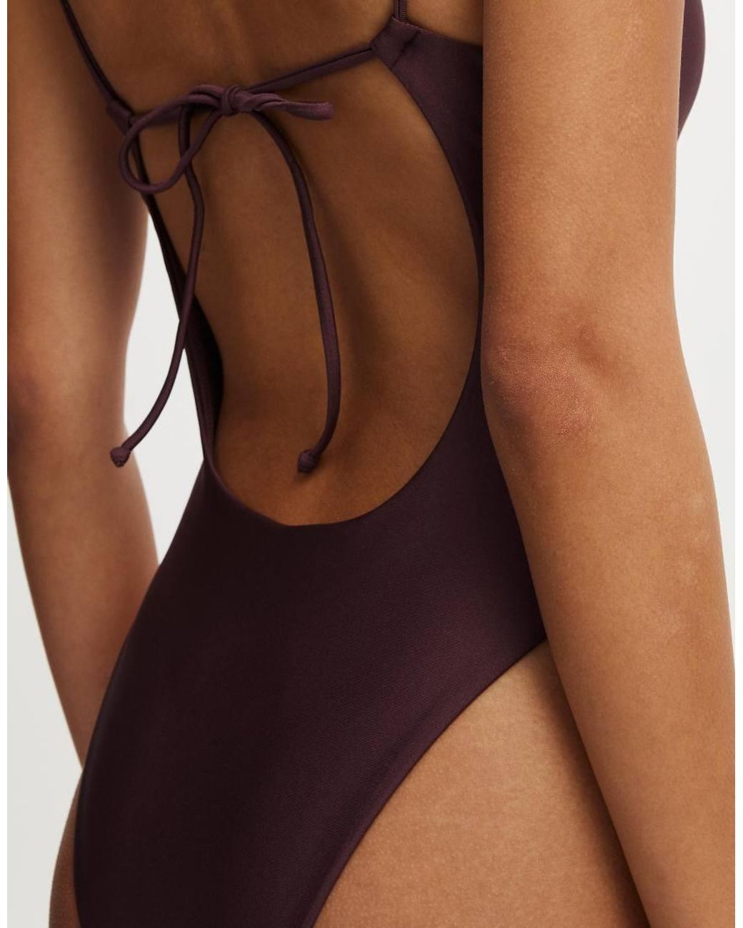 Cotton On Brown Tie Back Strappy One Piece Brazilian