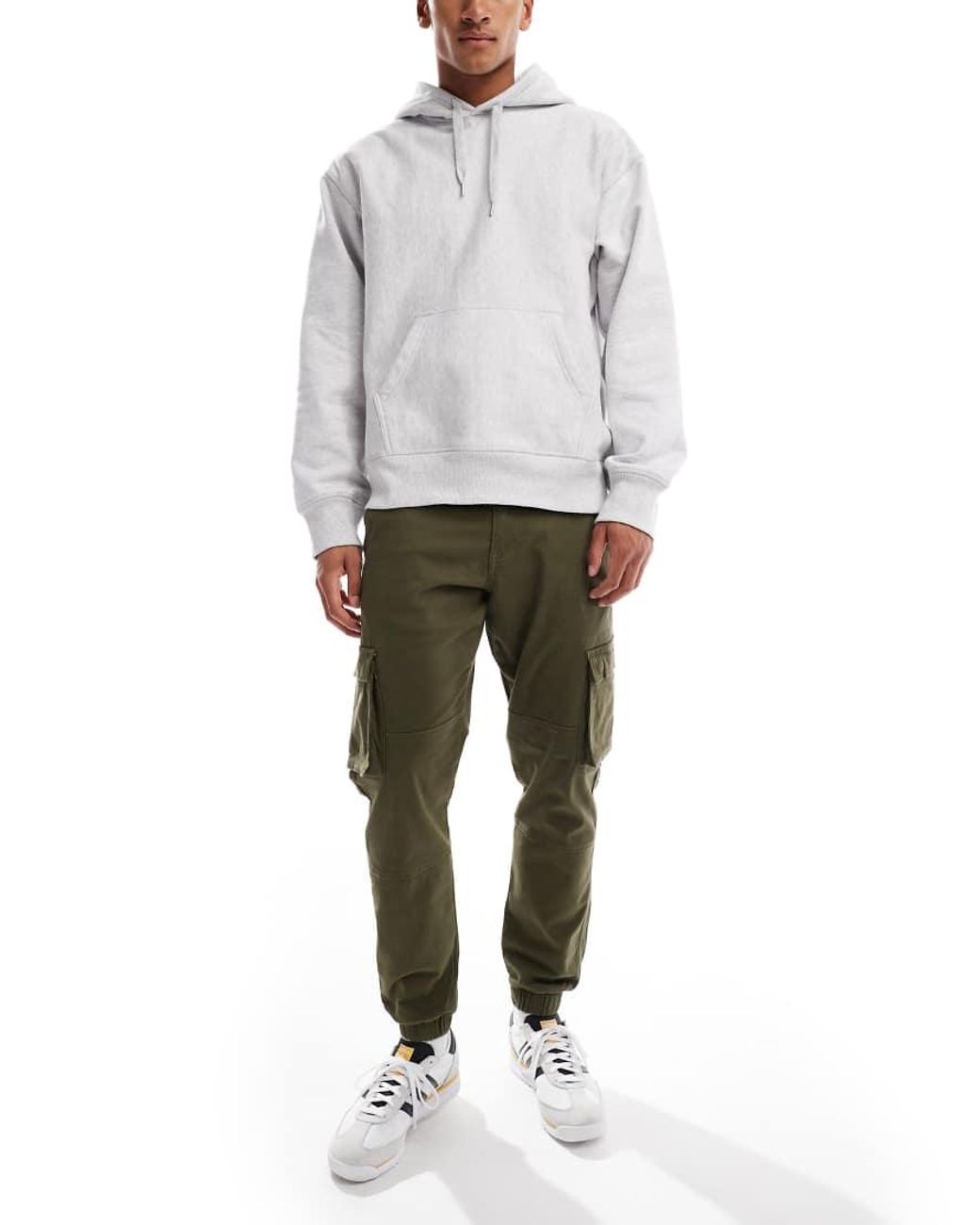 Only & Sons Green Tapered Fit Cargo Pants With Cuffed Bottom for men