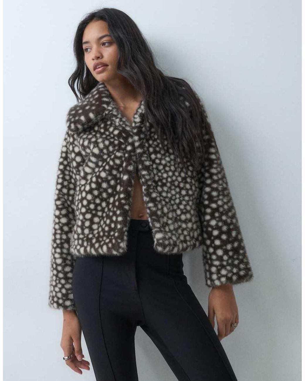 Threadbare Black Faux Fur Cropped Jacket