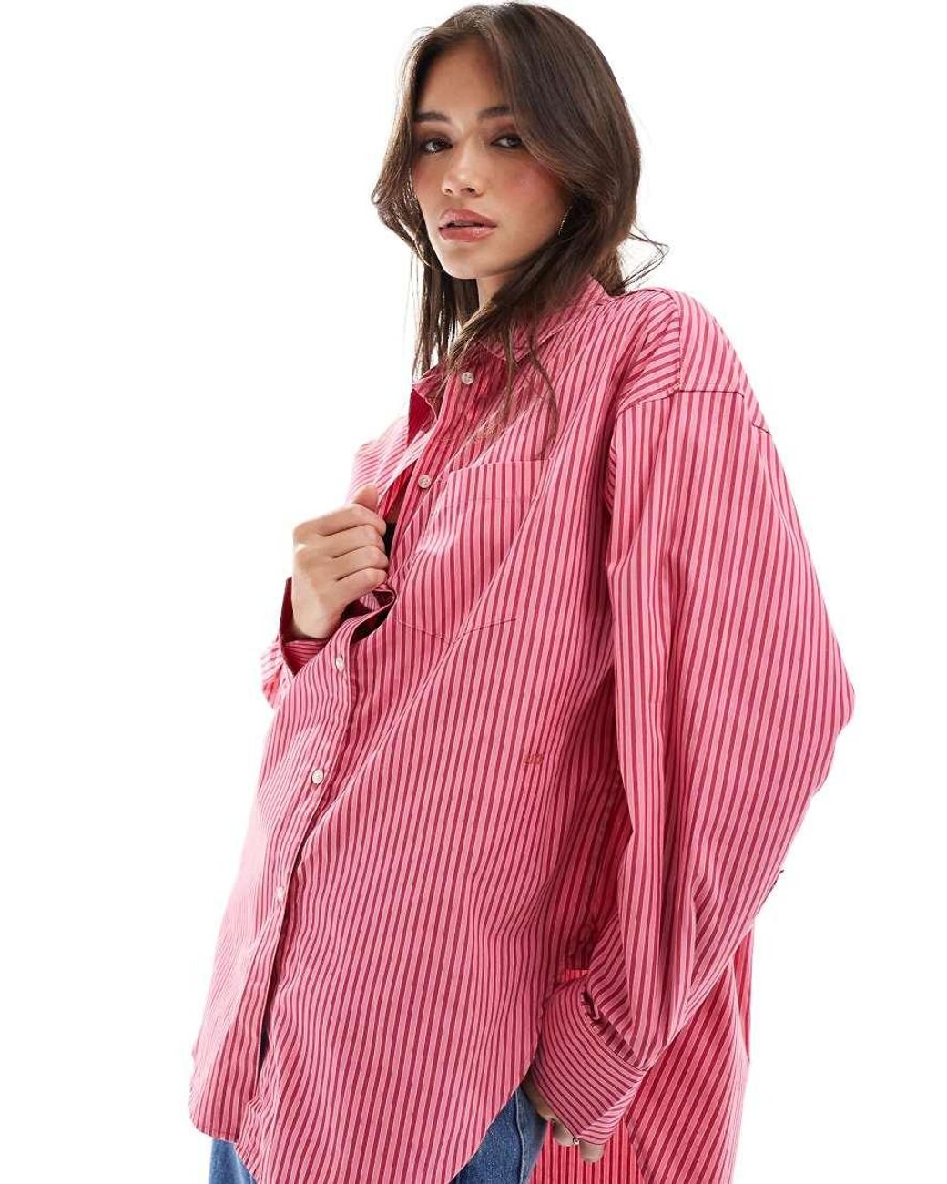 JJXX Pink Jamie Oversized Poplin Shirt