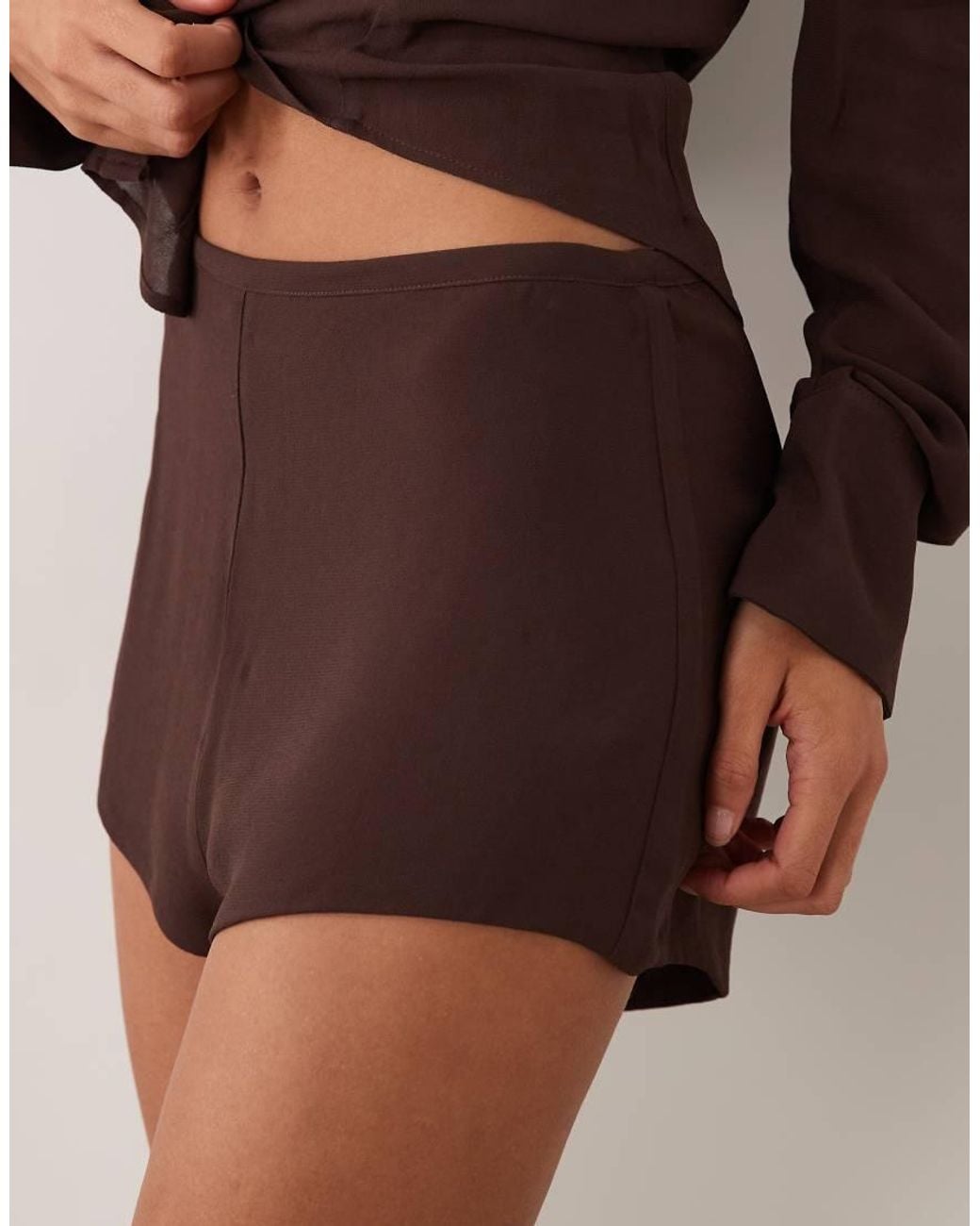 AFRM Natural Wren High Rise Mini Shorts Co-Ord