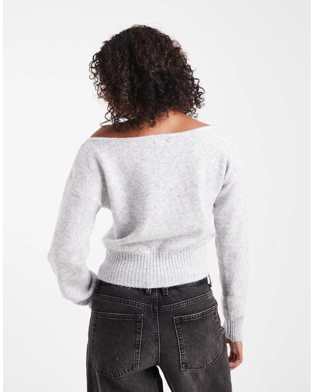 Cotton On Gray Luxe Off Shoulder Knit