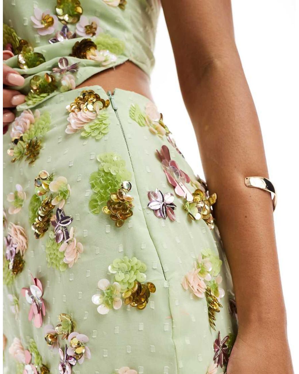 ASOS White 3d Flower Embellishment Mini Skirt