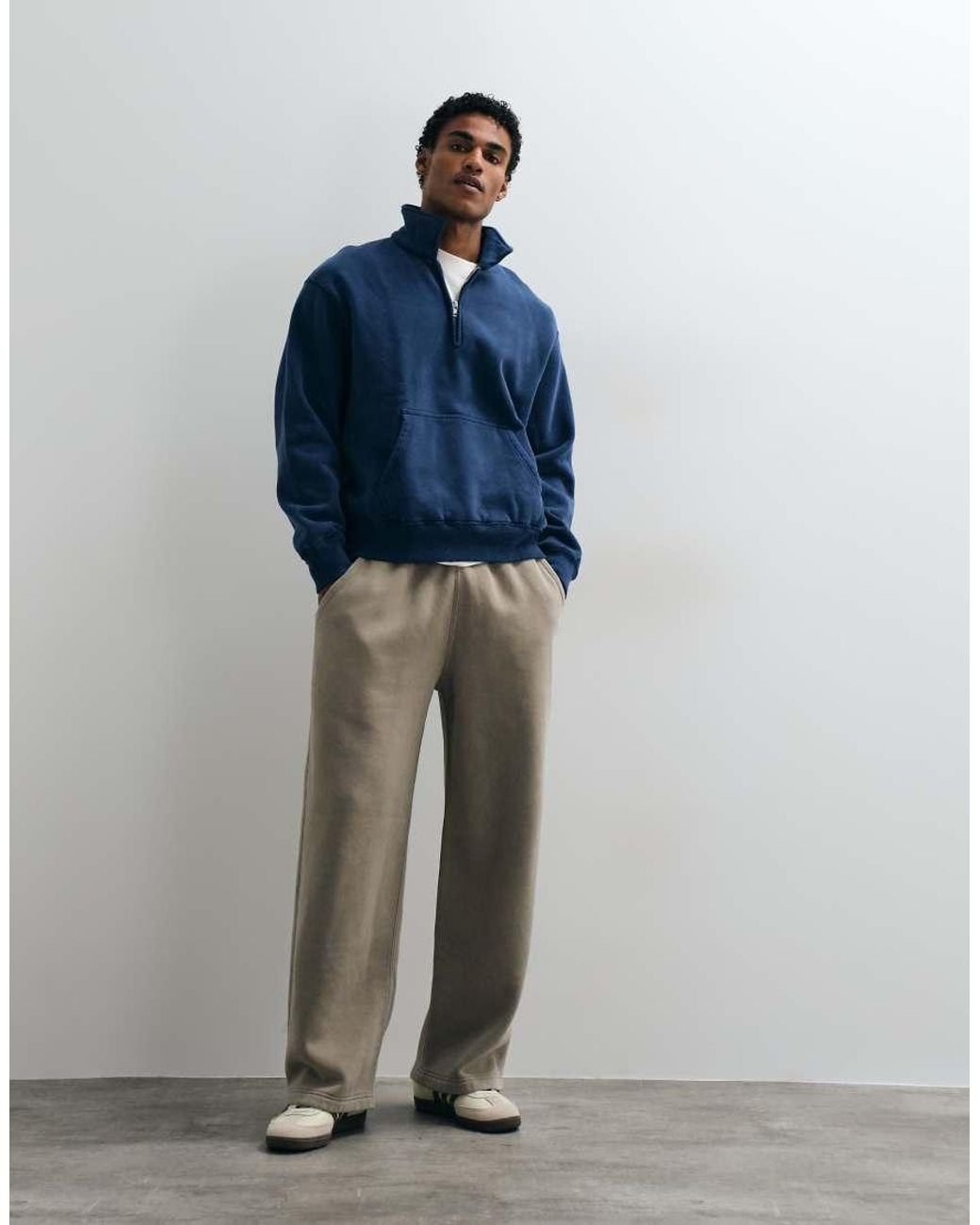 Abercrombie & Fitch Blue Heavyweight 1/4 Zip Sweatshirt for men