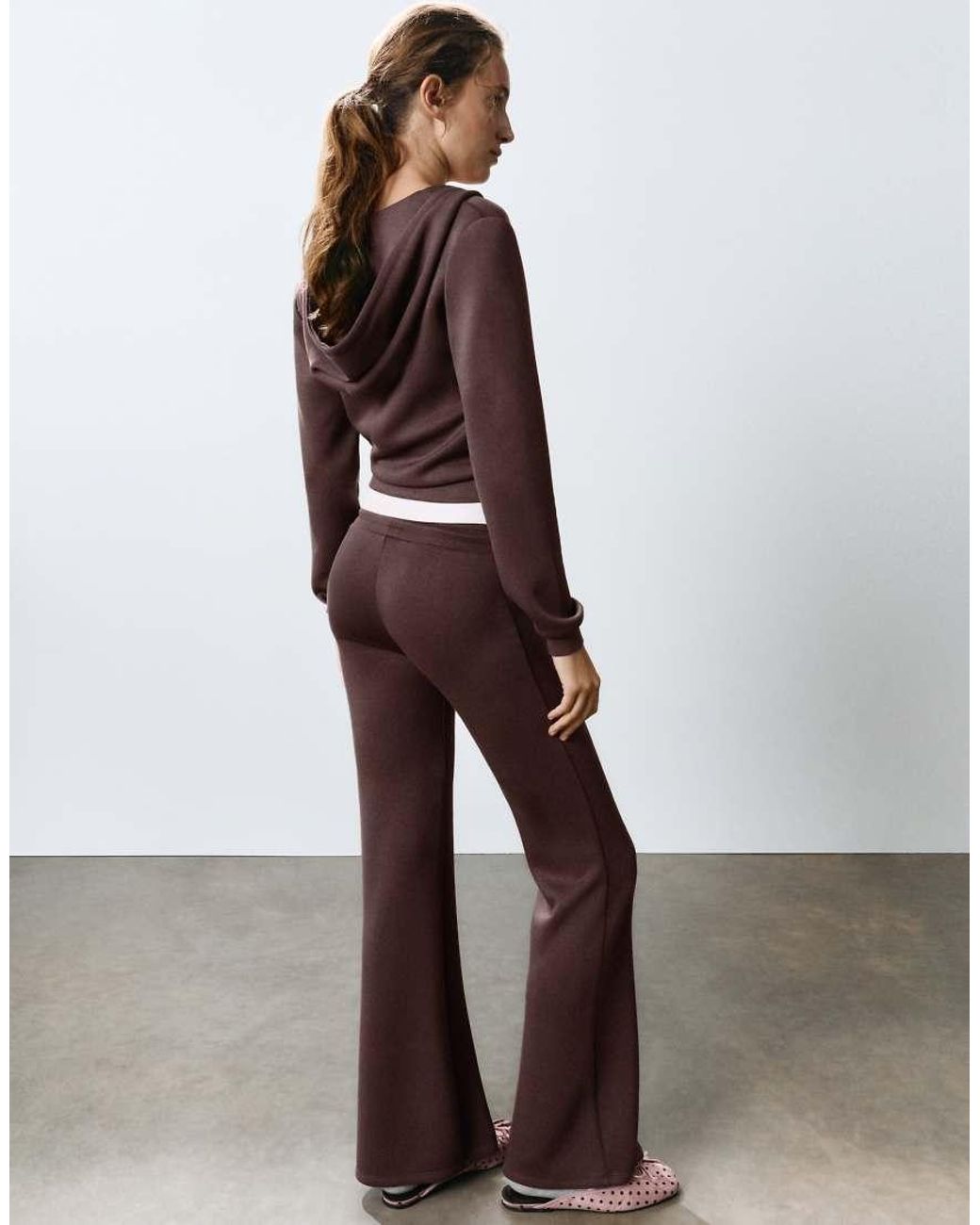 Pull&Bear Hoodie Met Rits in het Brown