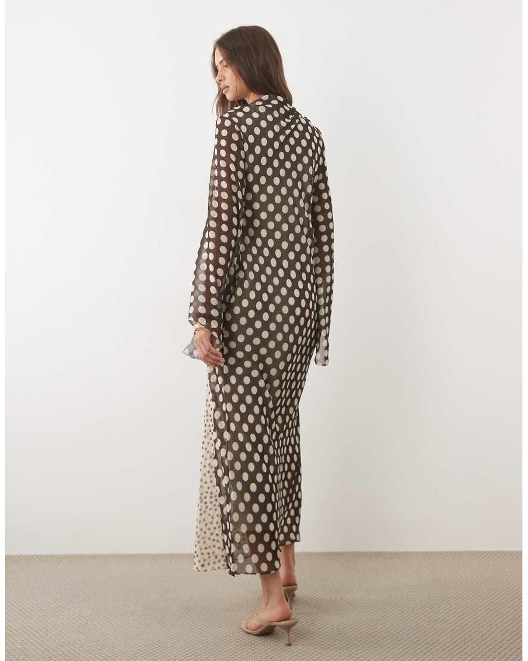 ASOS White Slash Neck Chiffon Maxi Dress