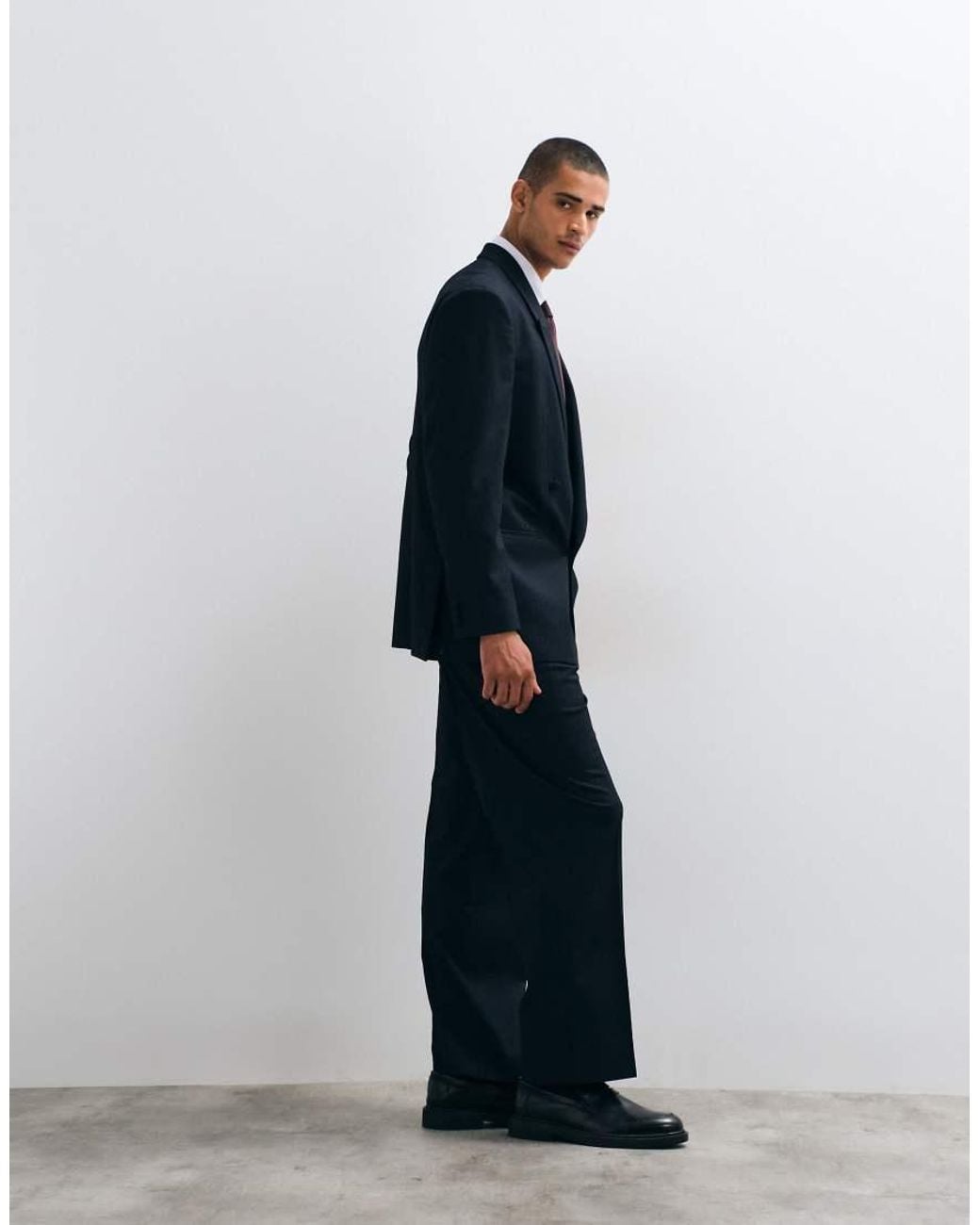 ASOS Blue Wide Suit Trousers for men